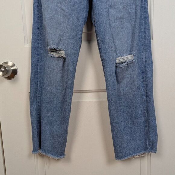 Levi's | Blue Distressed Ribcage Straight Jeans Size 27 - Picture 4 of 11